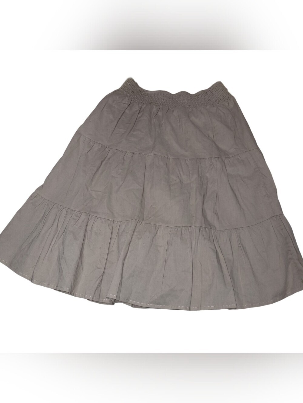 Wild Skye Tan Classic 100% Cotton Tiered Women's Skirt Size XS